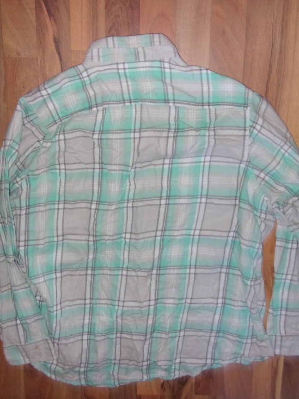 size 3 x womens shirt top plaid button up down flannel blue 3x gorpcore - Picture 4 of 4